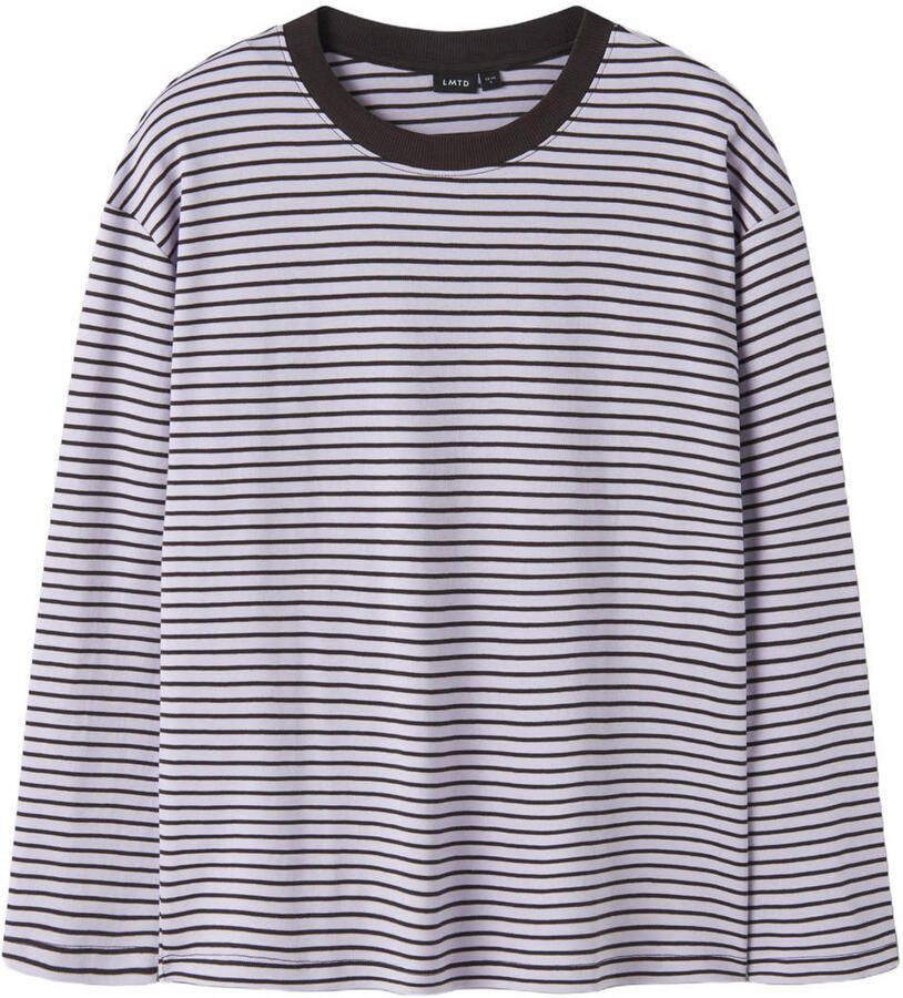 LMTD gestreepte longsleeve lila donkerbruin