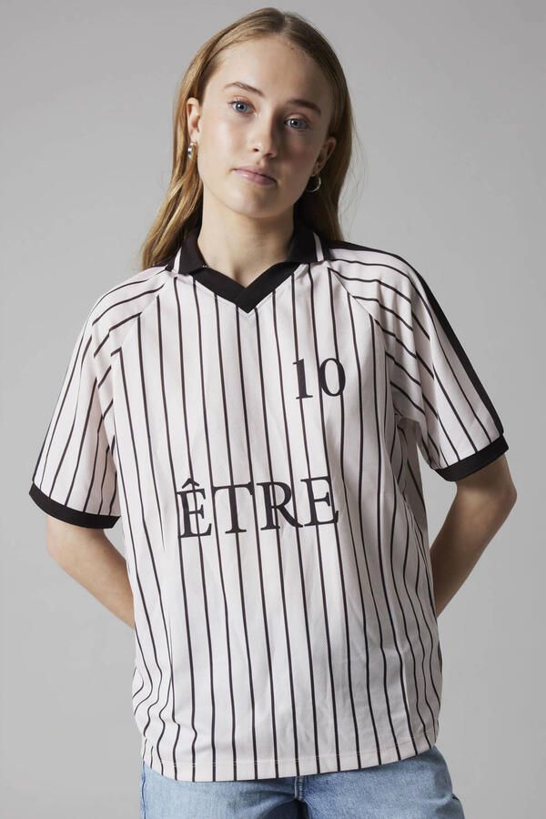 LMTD gestreepte T-shirt lichtroze