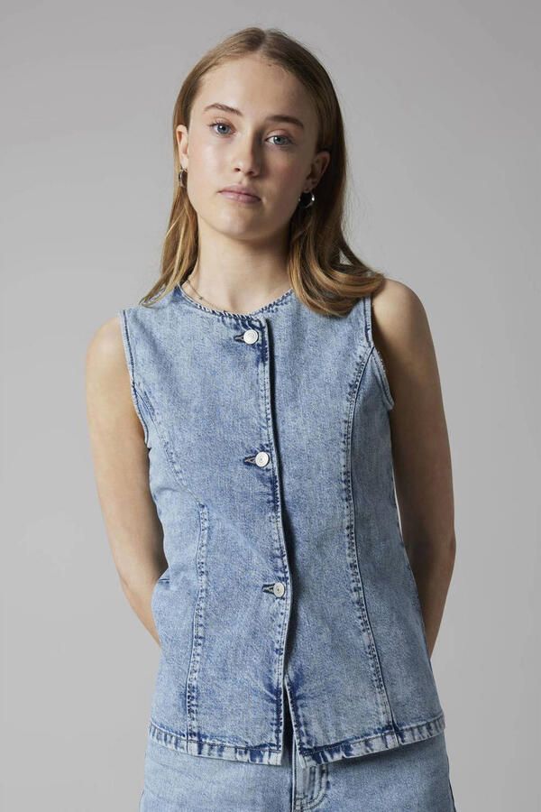 LMTD gilet light blue denim