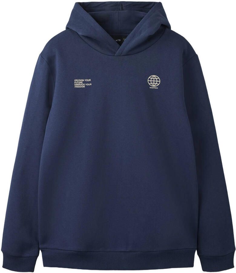 LMTD hoodie met backprint donkerblauw
