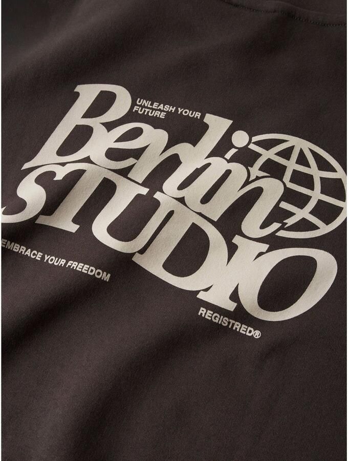 LMTD hoodie met backprint donkerbruin - Foto 2
