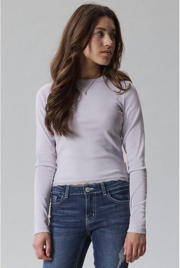 LMTD longsleeve lila Paars Meisjes Katoen Ronde hals Effen
