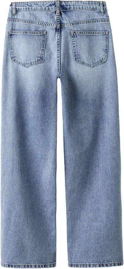 LMTD NLFBETT regular waist wide leg jeans lichtblauw