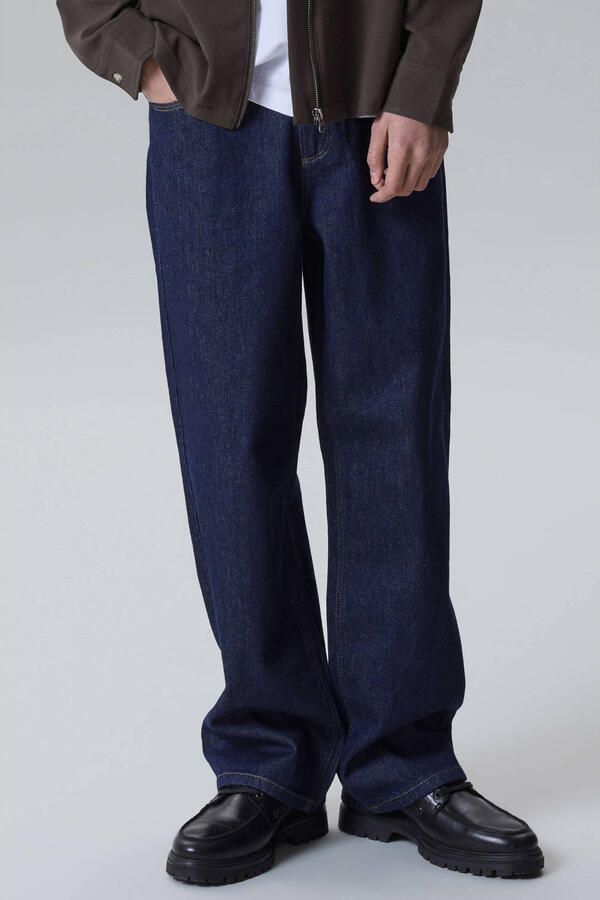LMTD NLFBIRM loose fit jeans donkerblauw denim
