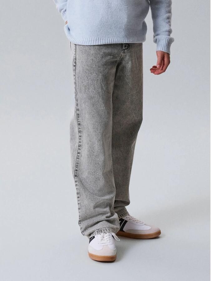 LMTD NLFBIRM loose fit jeans grijs - Foto 3