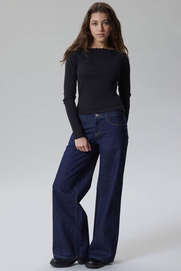 LMTD NLFBIRM low wide leg jeans donkerblauw - Foto 3