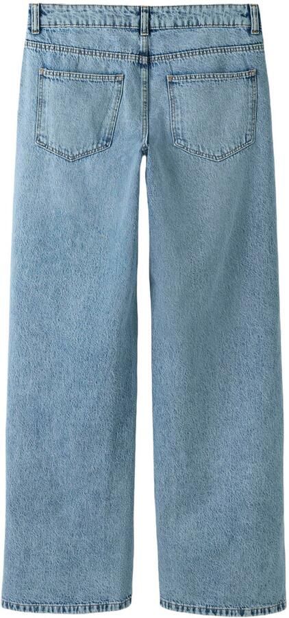 LMTD NLFBIRM straight leg jeans met split en studs lichtblauw - Foto 2