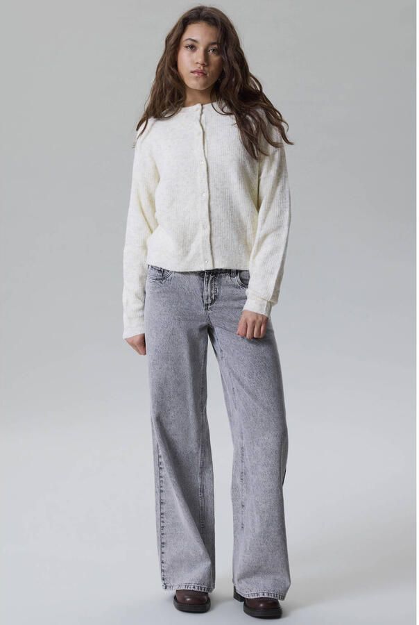 LMTD NLFBIRM wide leg jeans grijs