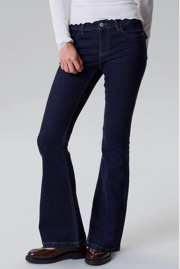 LMTD NLFBLIBLING flared jeans donkerblauw