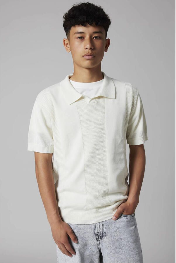 LMTD polo fijn gebreid wit