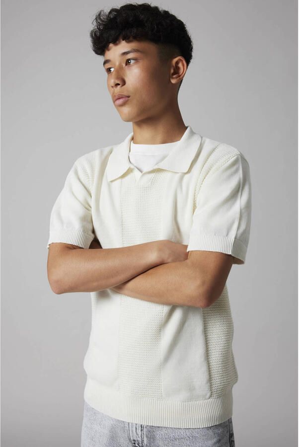LMTD polo fijn gebreid wit - Foto 3
