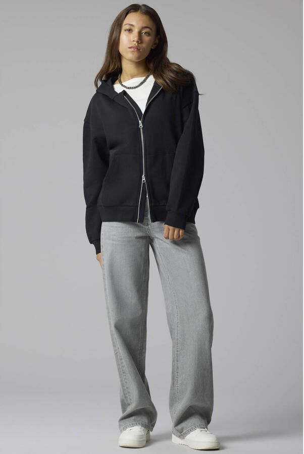LMTD regular fit wide leg jeans grijs