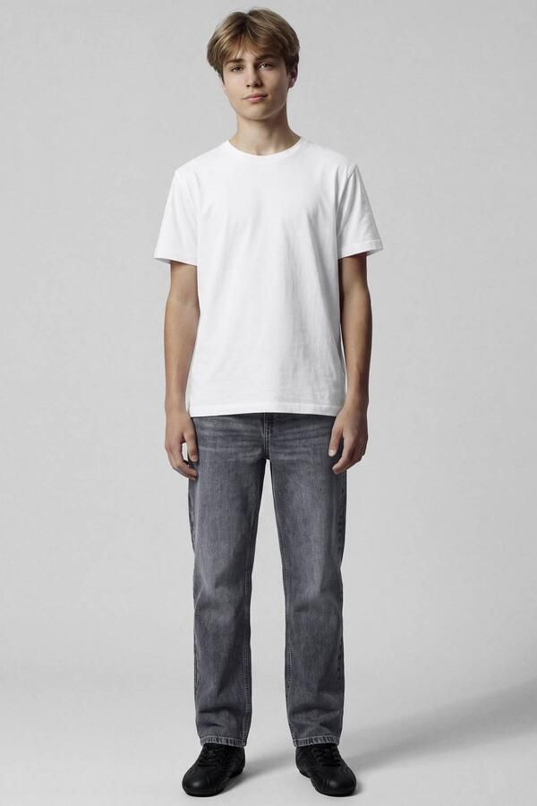 LMTD straight leg jeans grey denim Grijs Effen - Foto 2