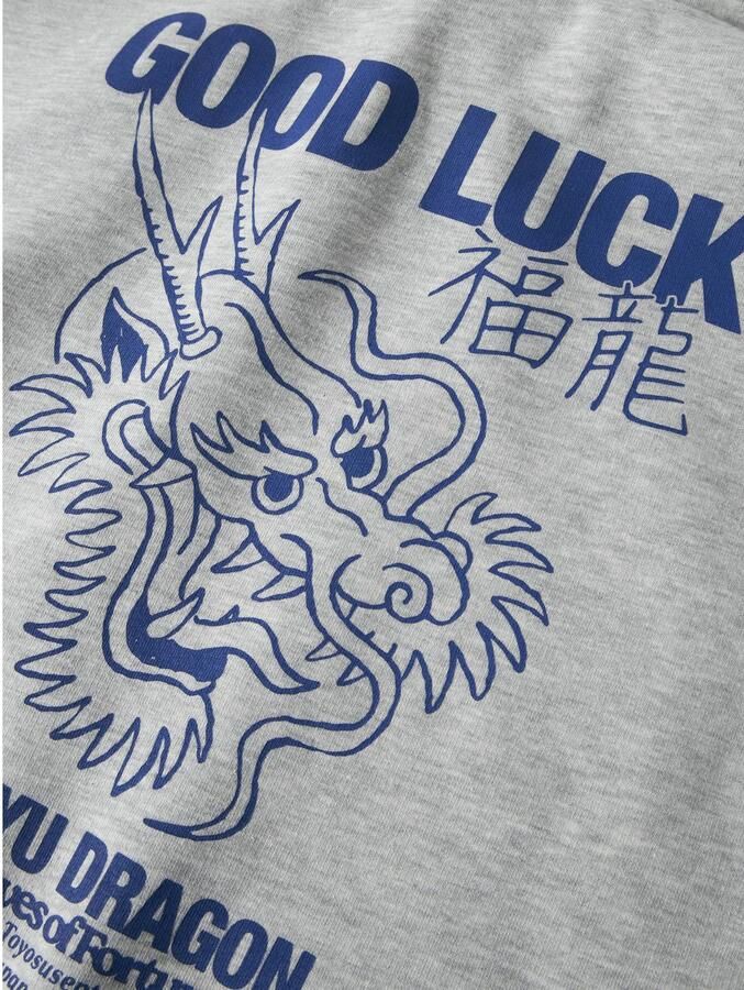 LMTD sweater met backprint lichtgrijs blauw Backprint - Foto 2
