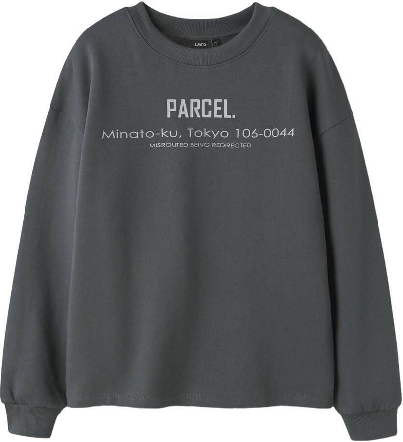 LMTD sweater met tekst grijs Tekst