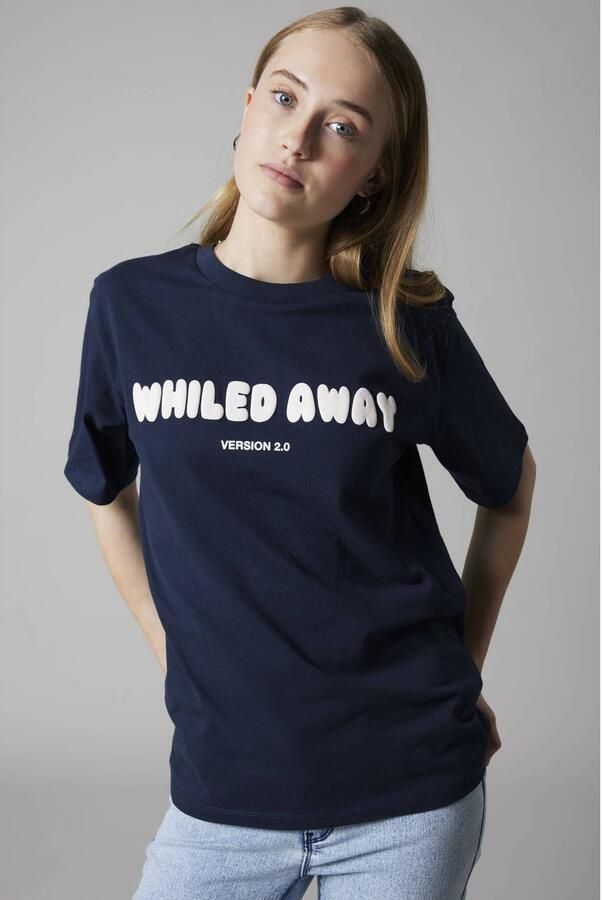 LMTD T-shirt donkerblauw Meisjes Katoen Ronde hals Tekst