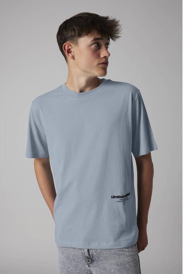 LMTD T-shirt met backprint blauw