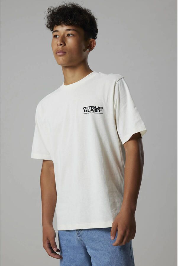 LMTD T-shirt met backprint ecru