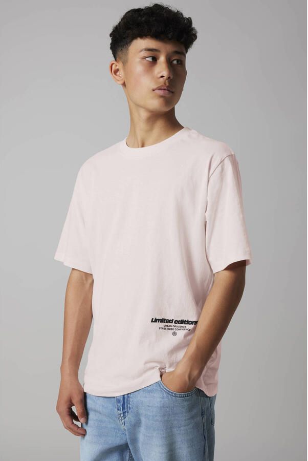 LMTD T-shirt met backprint lichtroze