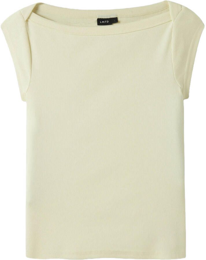 LMTD T-shirt met textuur lichtgeel