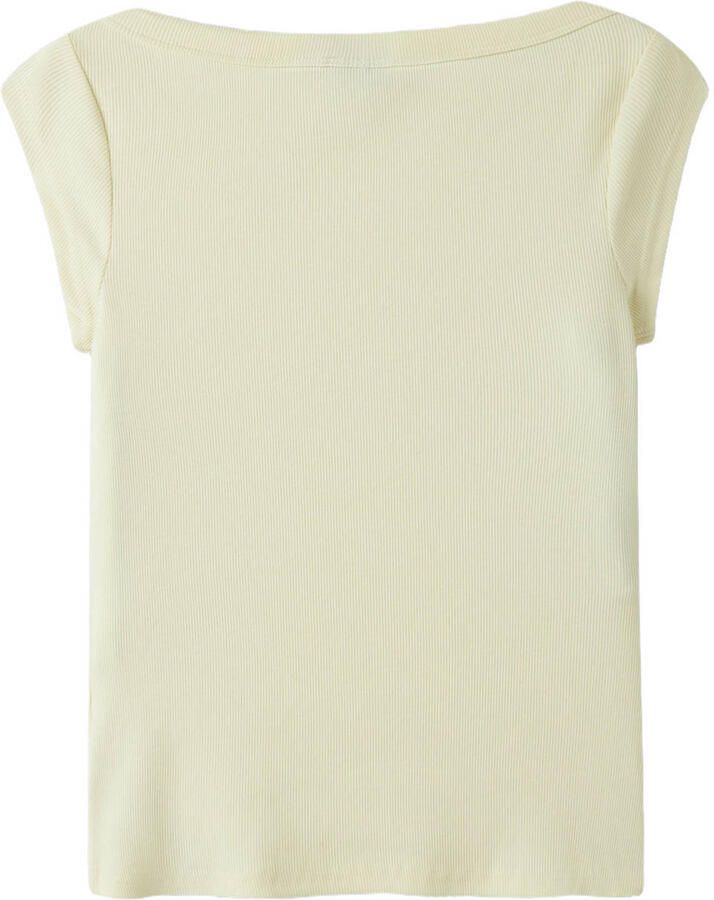 LMTD T-shirt met textuur lichtgeel - Foto 2