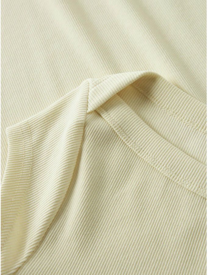 LMTD T-shirt met textuur lichtgeel - Foto 3