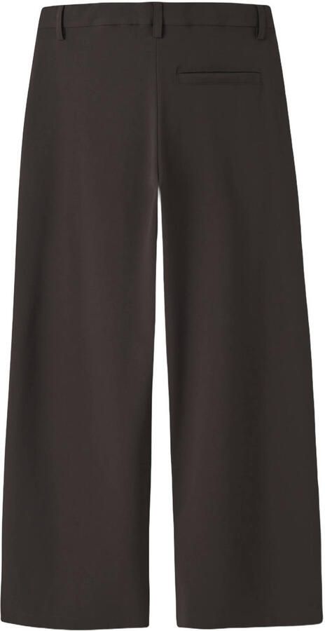 LMTD wide leg casual broek met plooien donkerbruin - Foto 3