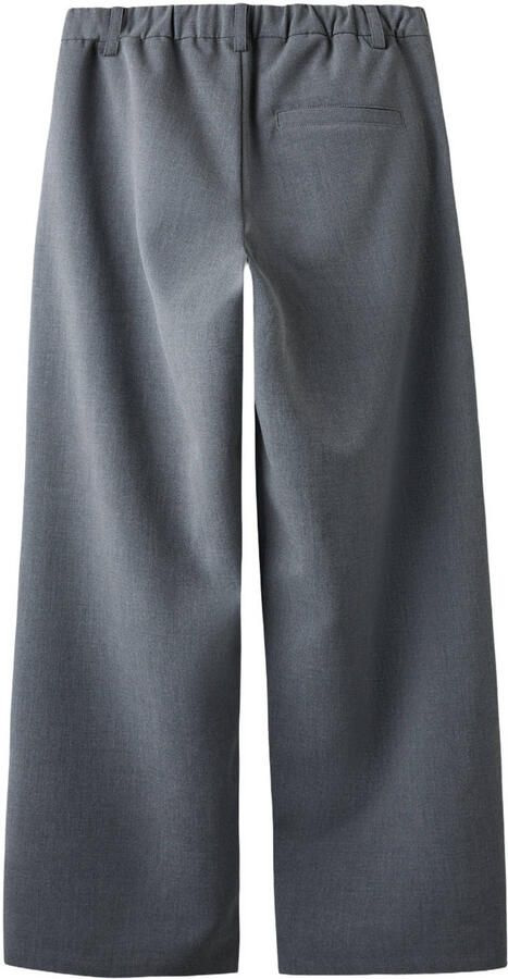 LMTD wide leg casual broek met plooien grijs - Foto 3