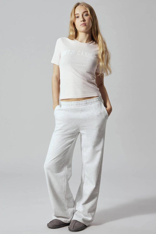 LMTD wide leg gemêleerde joggingbroek lichtgrijs - Foto 3
