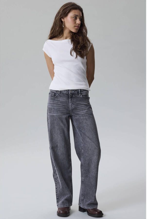 LMTD wide leg jeans grijs