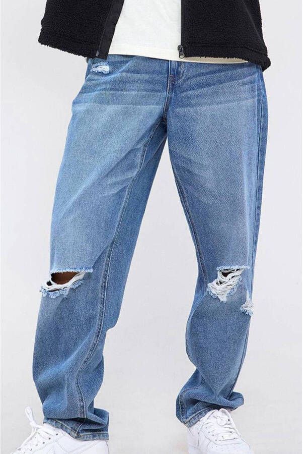 LMTD loose fit jeans NLMTIZZA medium blue denim Blauw 146