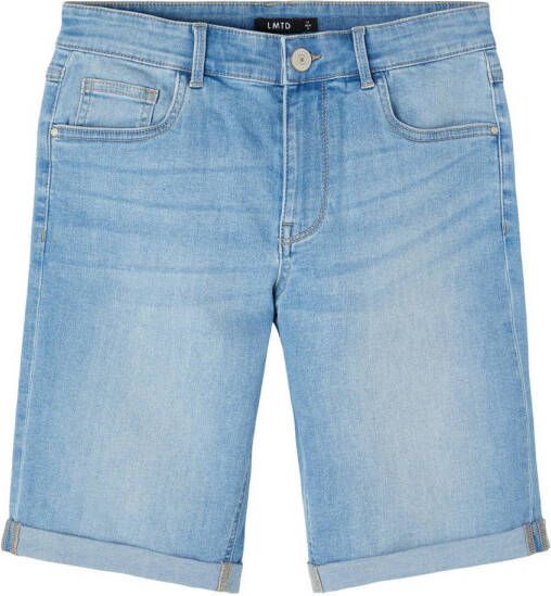 LMTD regular fit jeans bermuda NLMTOMO light denim short Blauw Jongens Stretchdenim 140