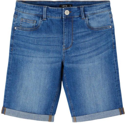 LMTD regular fit jeans bermuda NLMTOMO stonewashed Denim short Blauw Jongens Stretchdenim 140