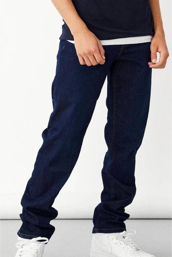 LMTD regular fit jeans NLMTULRICH dark blue denim Blauw Jongens Stretchdenim 140