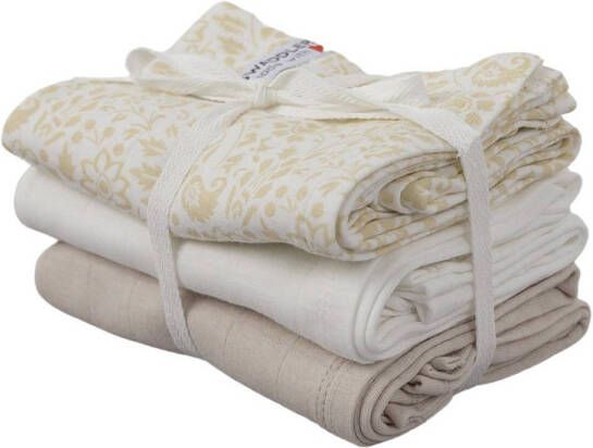 Lodger hydrofiele doek 70x70 cm set van 3 Flower Tribe Birch Hydrofiele luiers Ecru