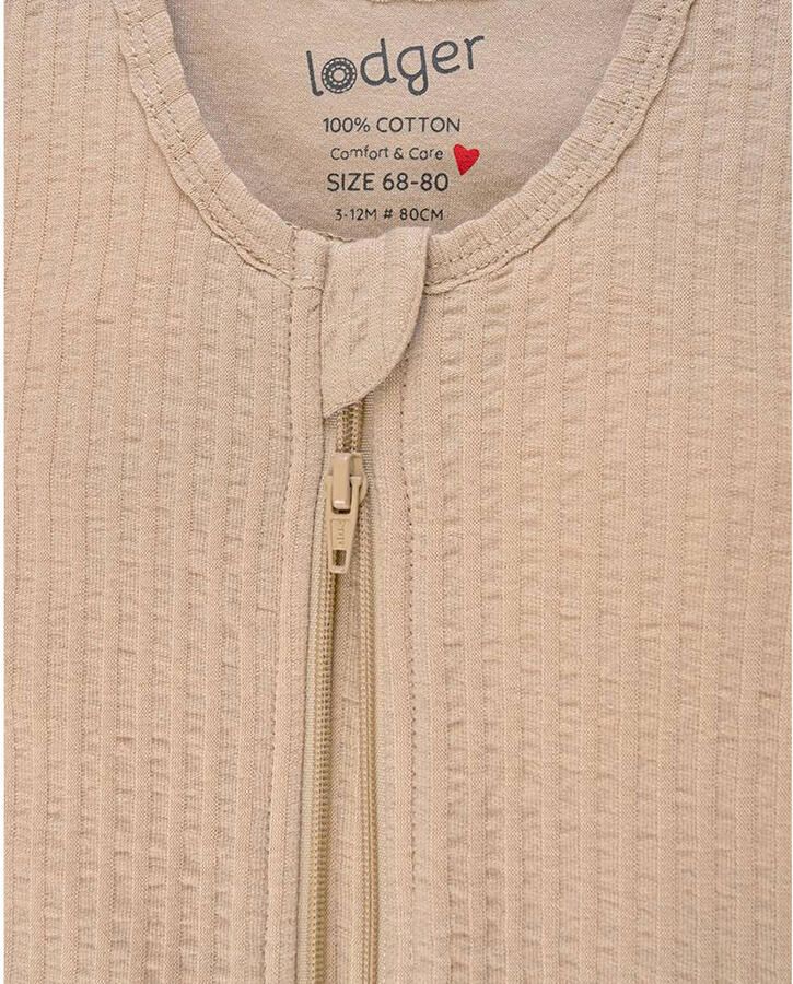 Lodger baby zomer slaapzak Seersucker Beige Babyslaapzak Effen 50 62