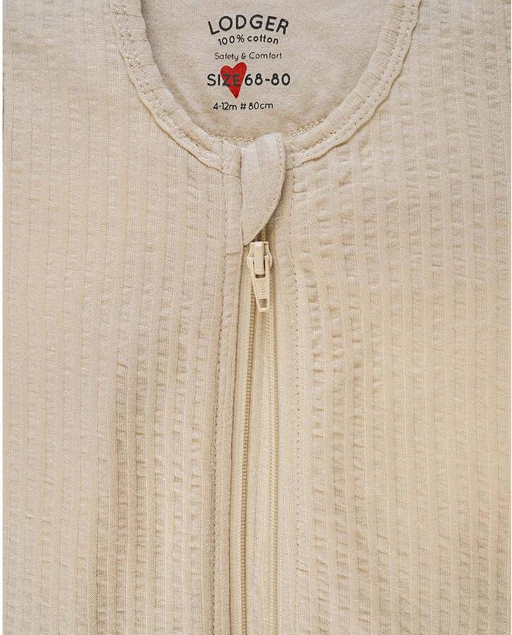 Lodger baby zomer slaapzak Seersucker Birch Babyslaapzak Ecru Effen 50 62