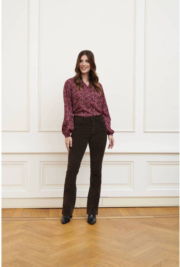 Lofty Manner blouse Elaine met paisleyprint roze