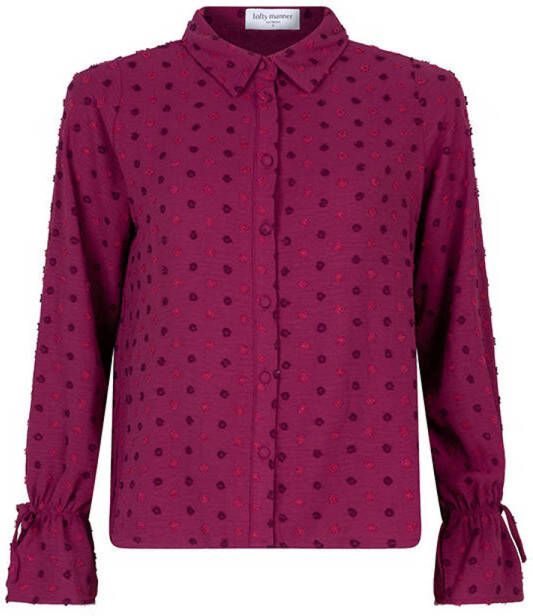 Lofty Manner blouse Rosaly met stippen fuchsia
