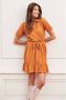 Lofty Manner blousejurk Dress Leah met ceintuur oranje - Thumbnail 1