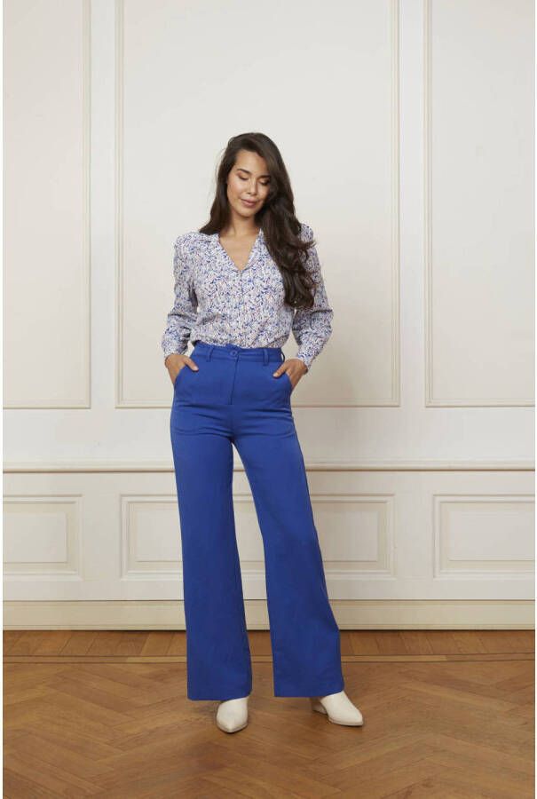Lofty Manner high waist straight fit pantalon Samantha blue