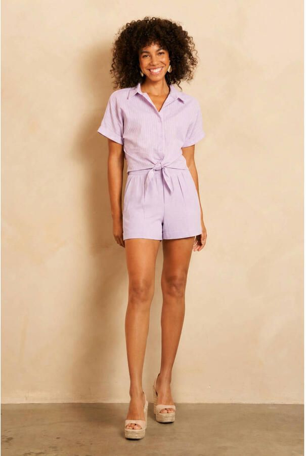 Lofty Manner blouse met lurex lila - Foto 2