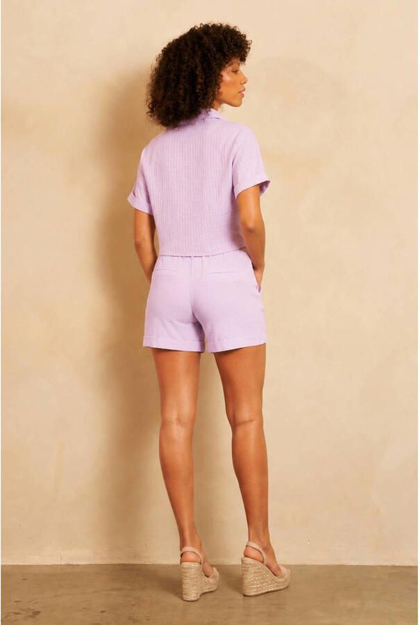Lofty Manner blouse met lurex lila - Foto 3