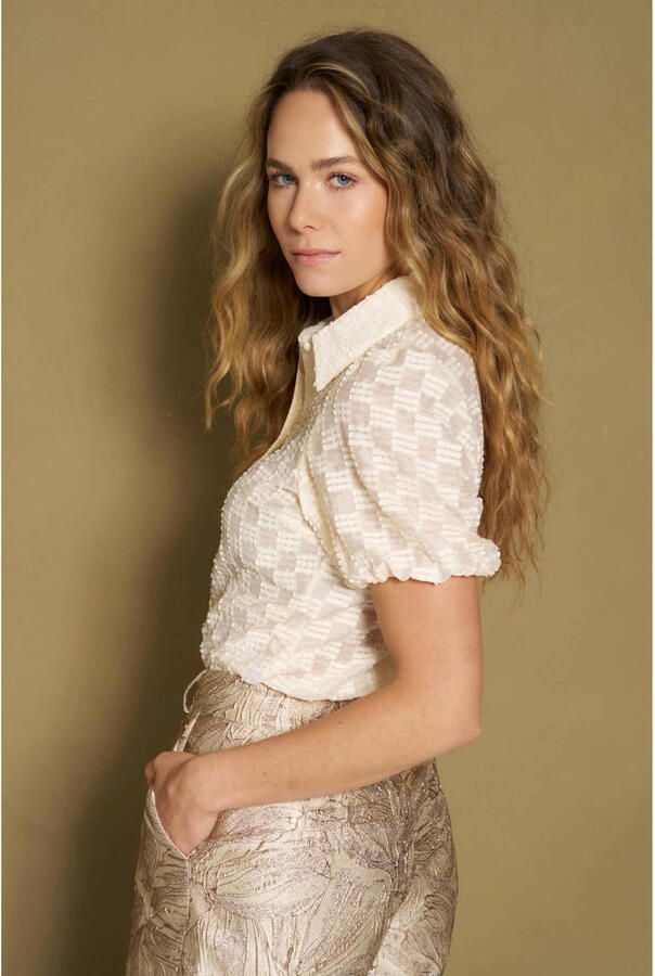 Lofty Manner blouse met print ecru - Foto 2