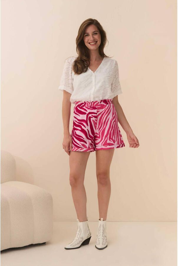 Lofty Manner straight high waist casual short roze
