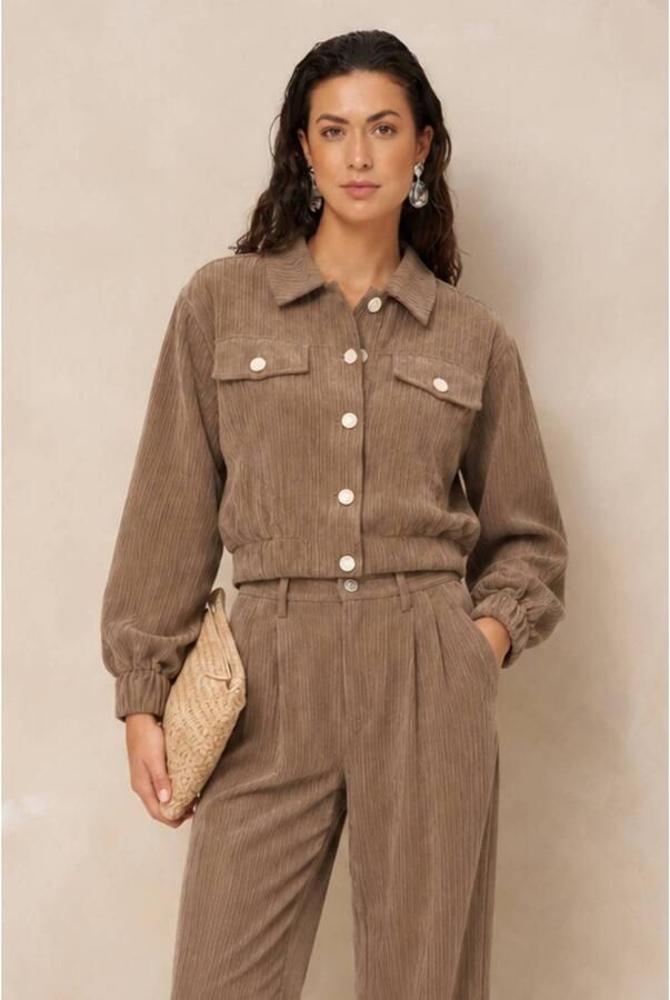 Lofty Manner corduroy jas lichtbruin
