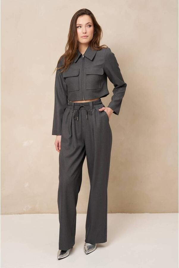 Lofty Manner cropped blazer grijs