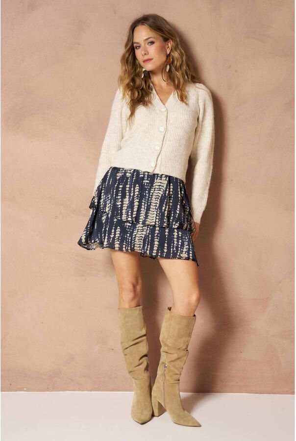 Lofty Manner korte rok met print blauw