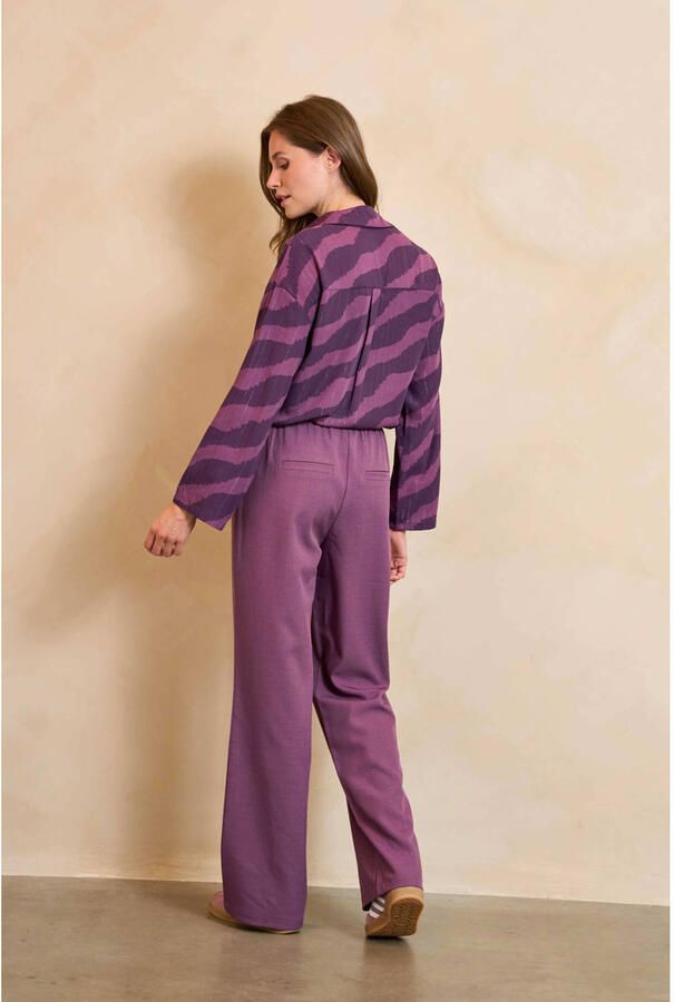 Lofty Manner gestreepte blouse paars - Foto 3