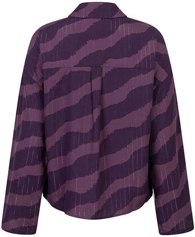 Lofty Manner gestreepte blouse paars - Foto 2